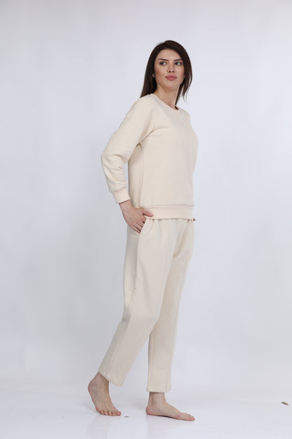 Maysixty® Women Fleece Off White Fashion Jogger