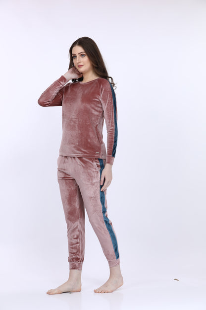 Ice-Velour Pastel Pink Track Suit