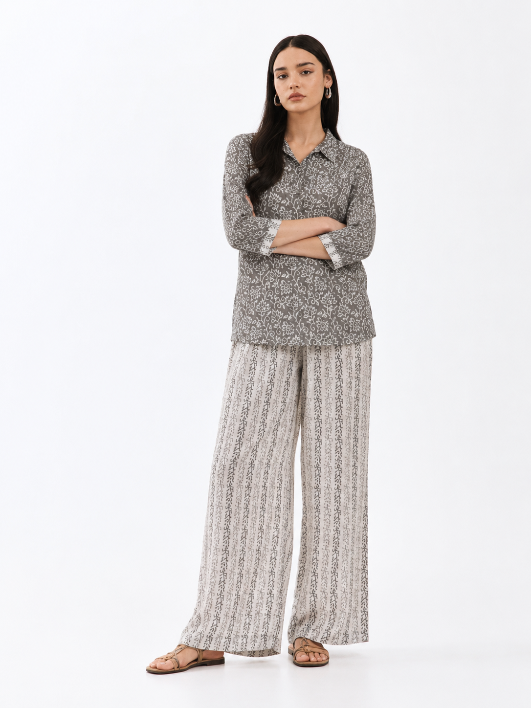 Grey Printed Co-Ord Set