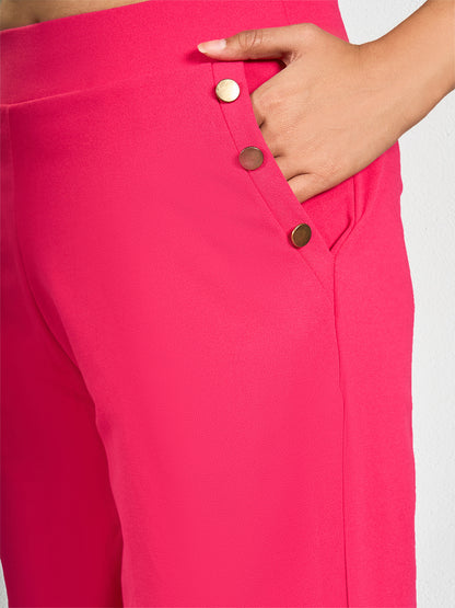 Pink Solid Track Pant