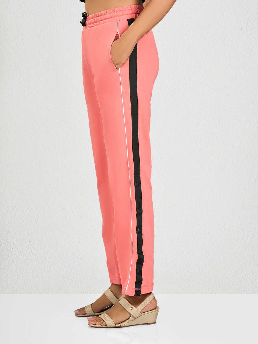 Pink Side Striped Track Pant