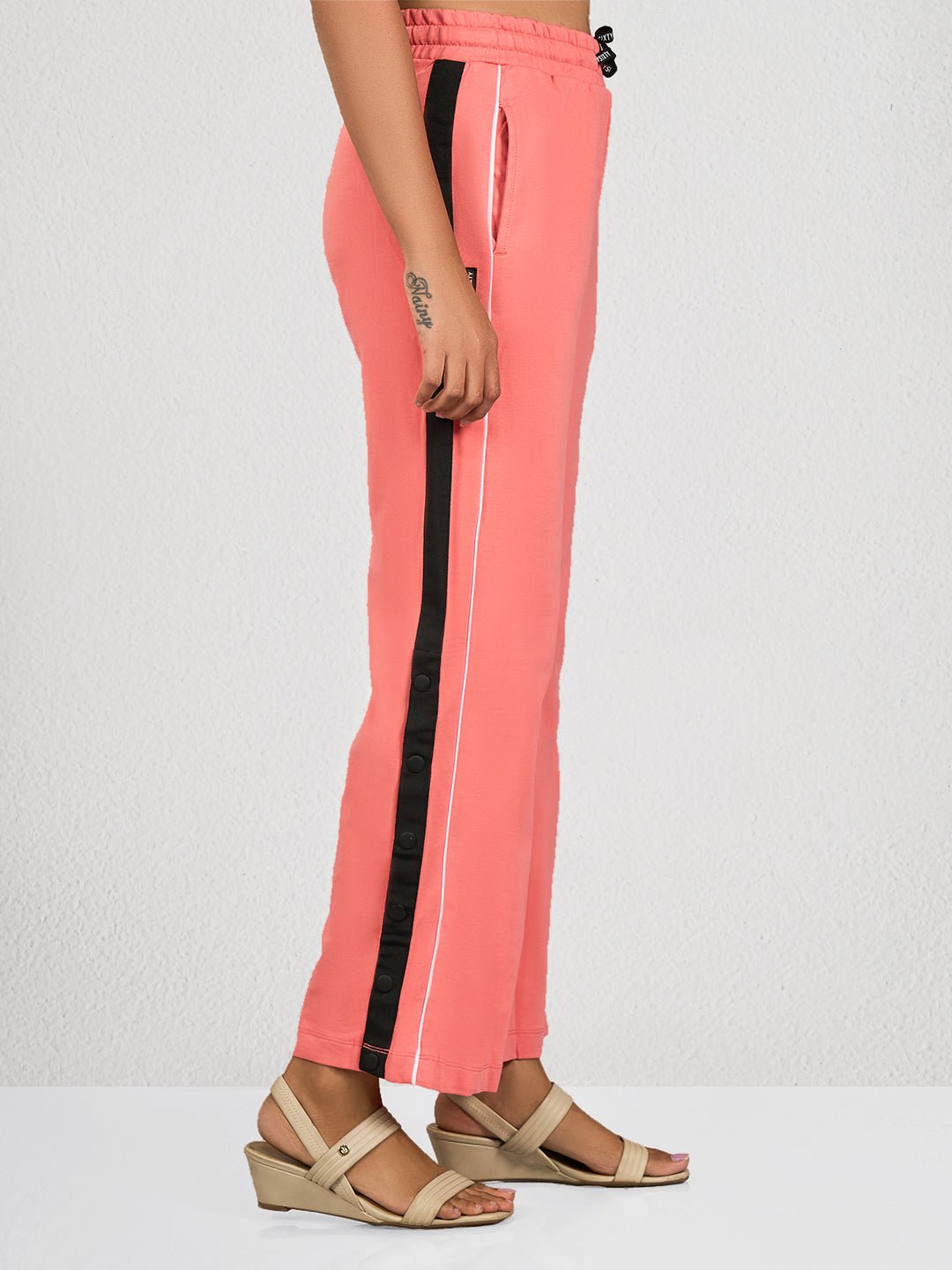 Pink Side Striped Track Pant