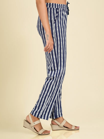 Navy Blue Stripes Pyjama