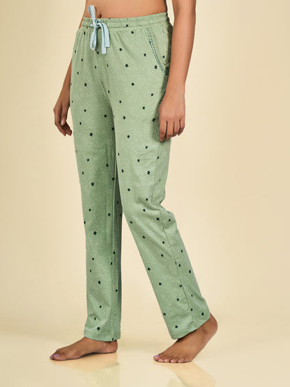 Green Printed Pyjama