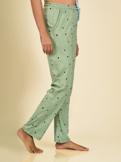 Green Printed Pyjama