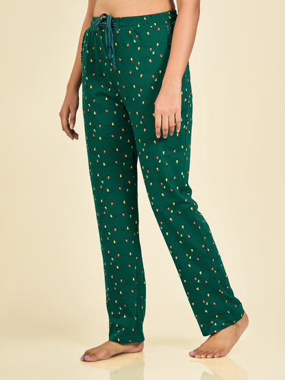 Green Printed Pyjama