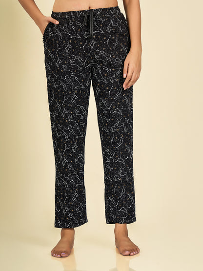 Black Printed Pyjama