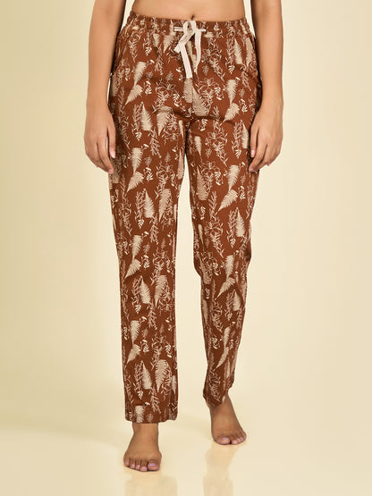 Brown Printed Pyjama