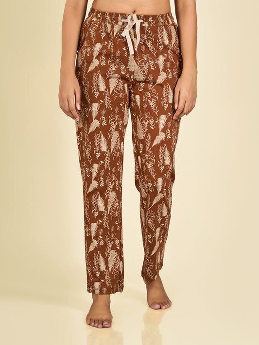 Brown Printed Pyjama