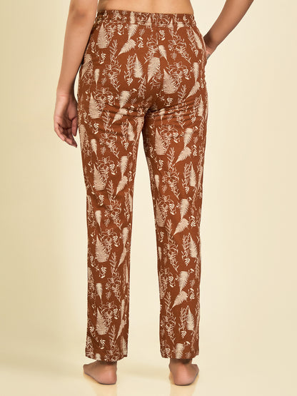 Brown Printed Pyjama