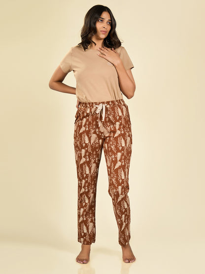 Brown Printed Pyjama