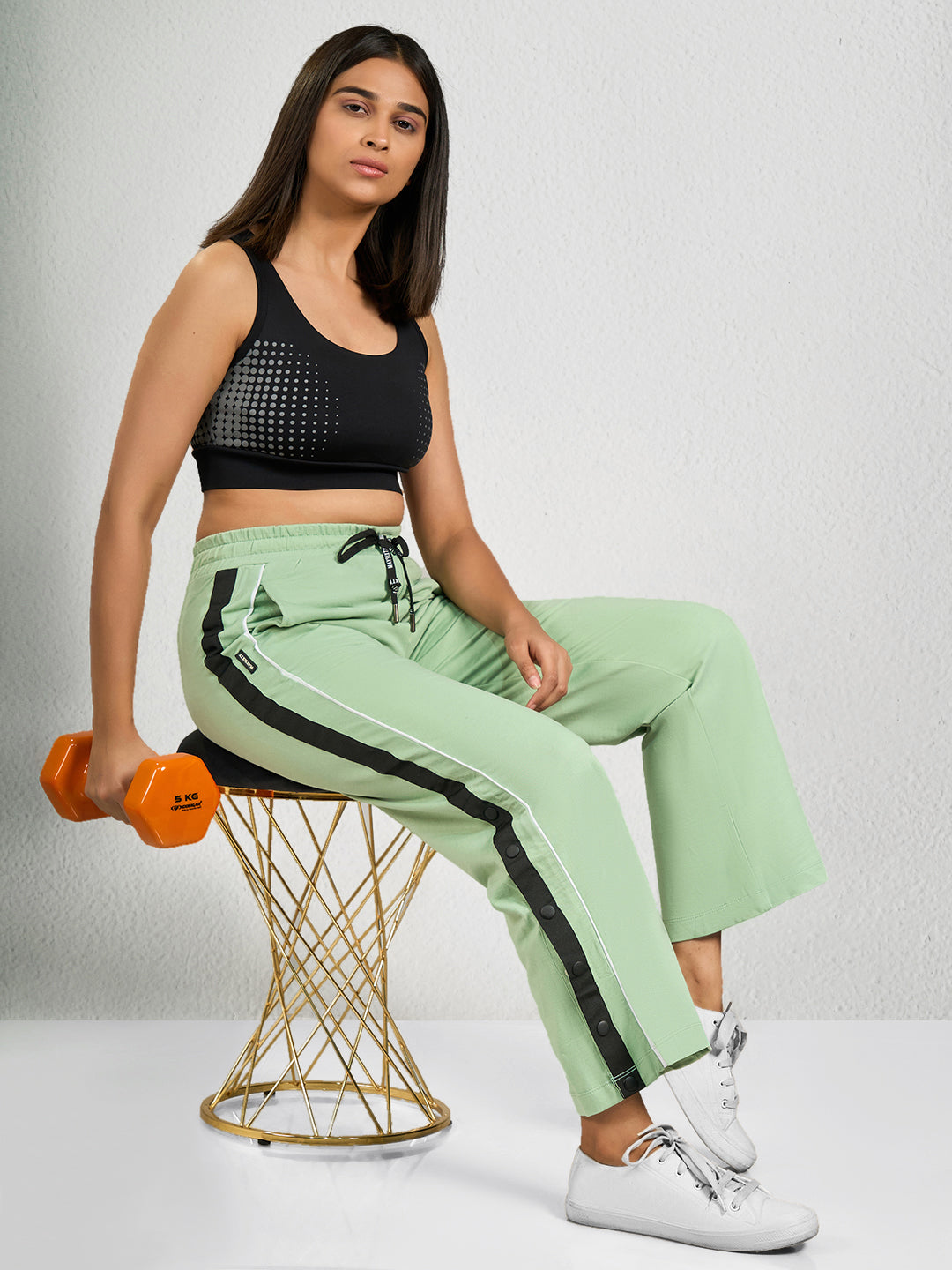 Green Side Striped Track Pant