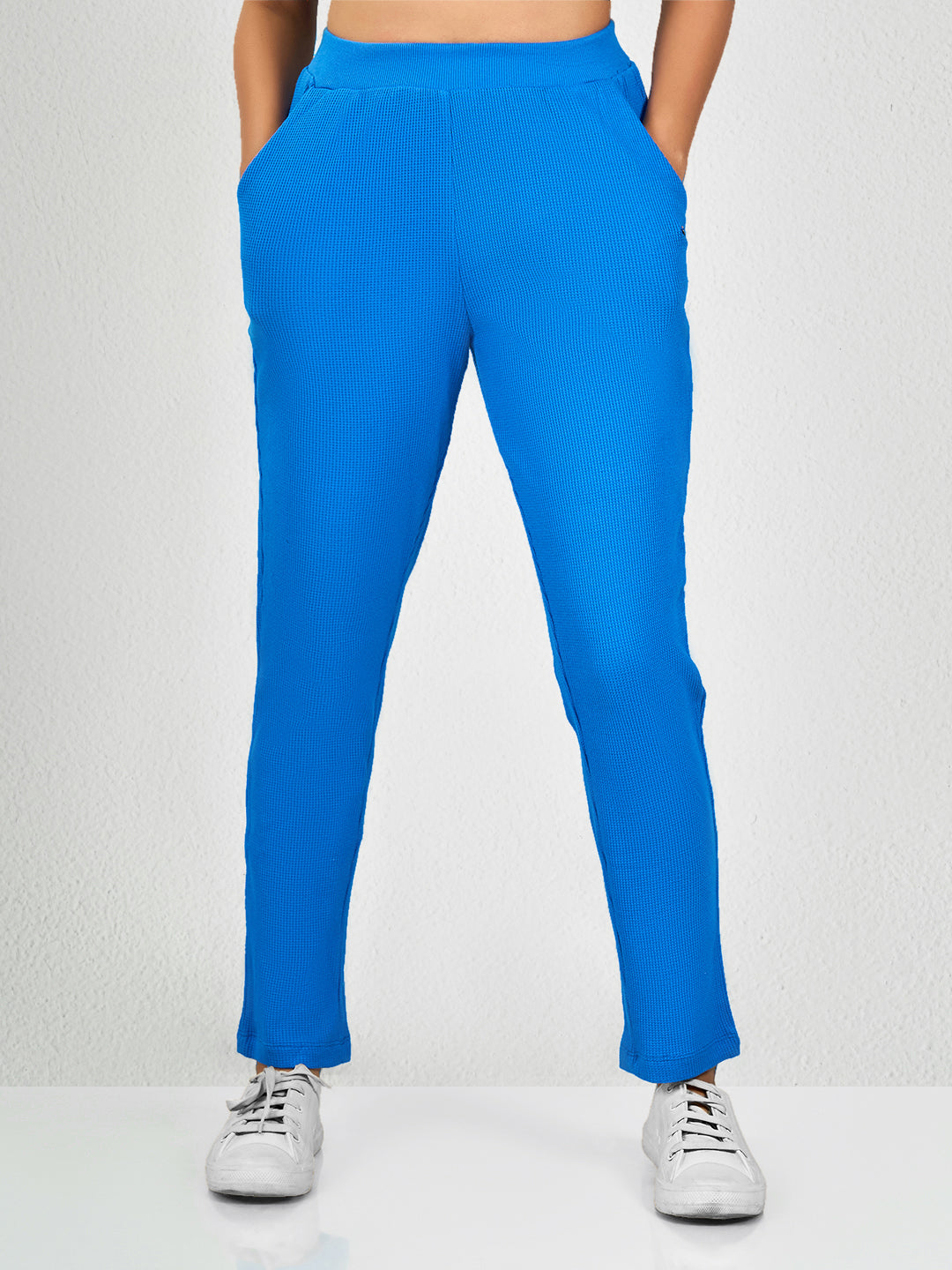 Blue Solid Track Pant