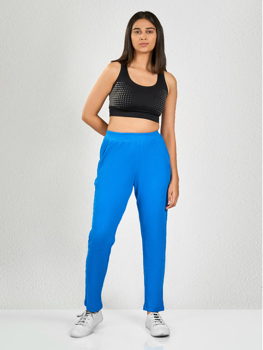 Blue Solid Comfy Track Pant