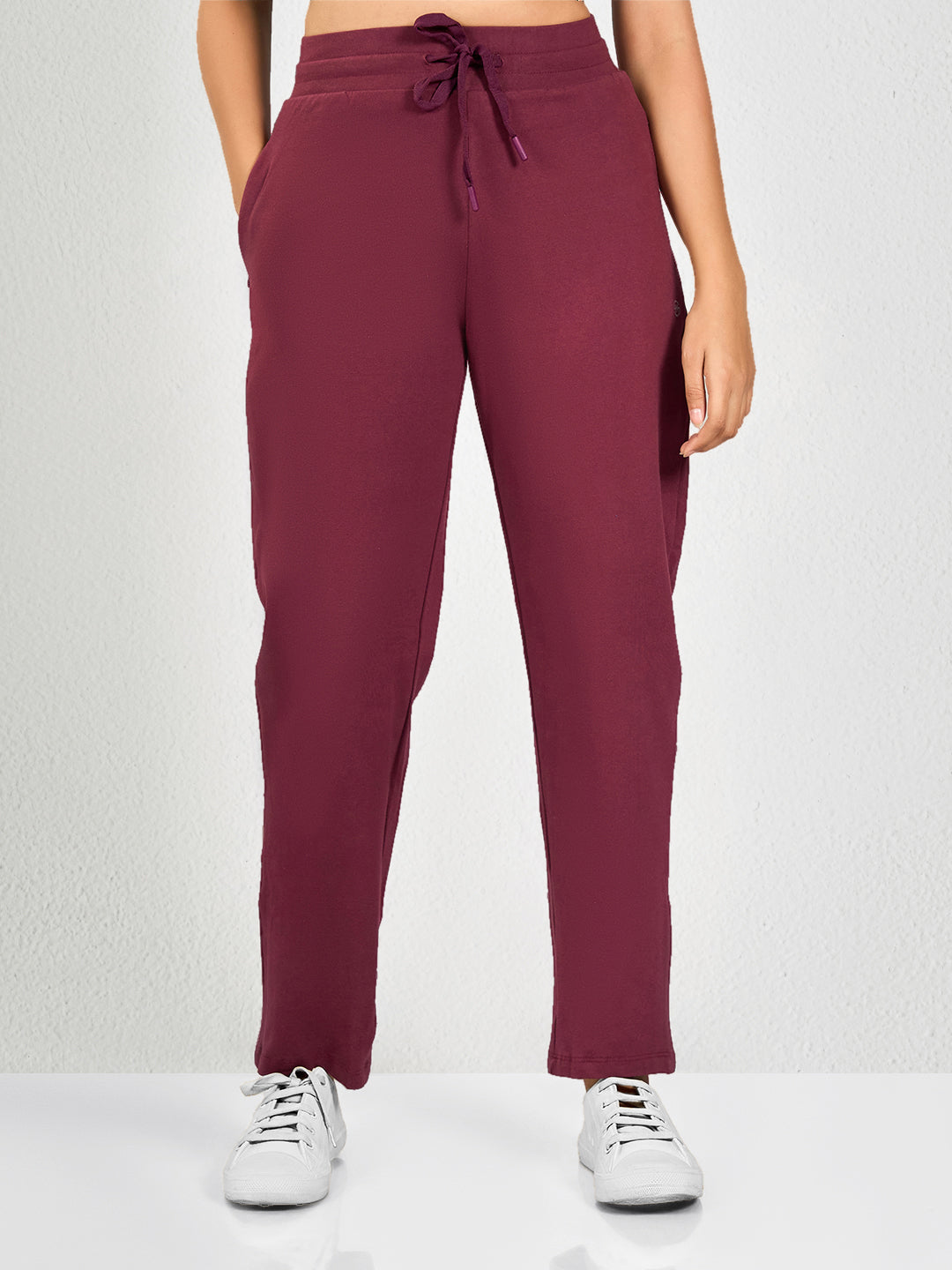 Maroon Solid Track Pant