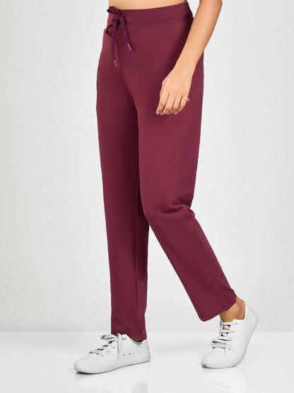 Maroon Solid Track Pant