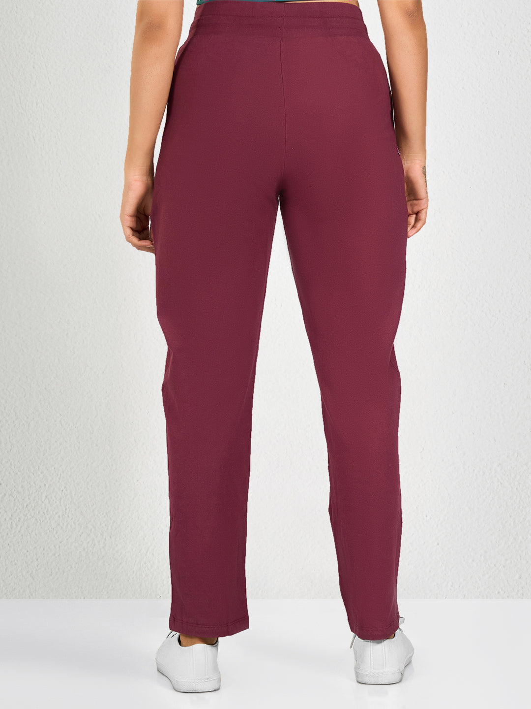 Maroon Solid Track Pant