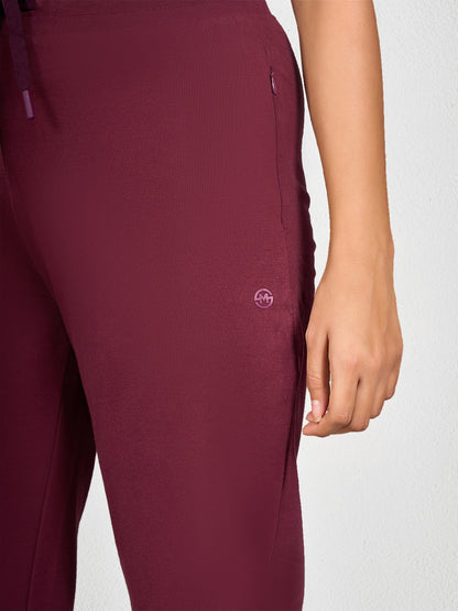 Maroon Solid Track Pant