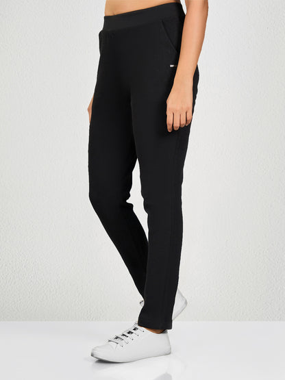 Black Solid Track Pant