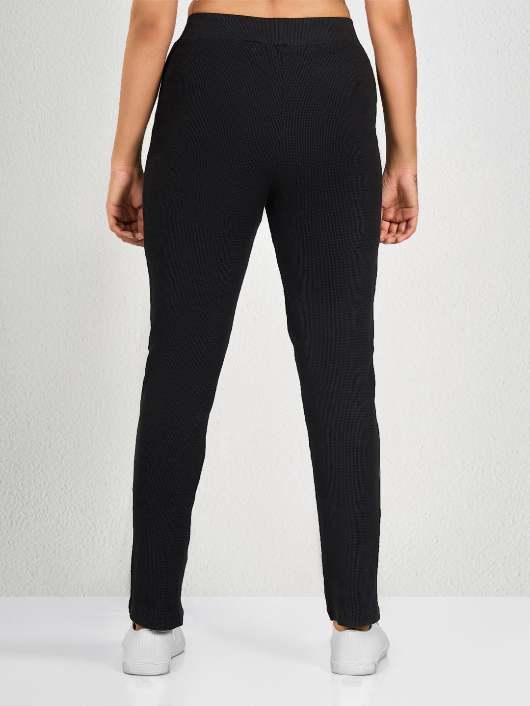 Black Solid Track Pant