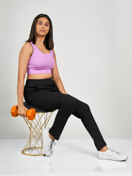 Black Solid Comfy Track Pant