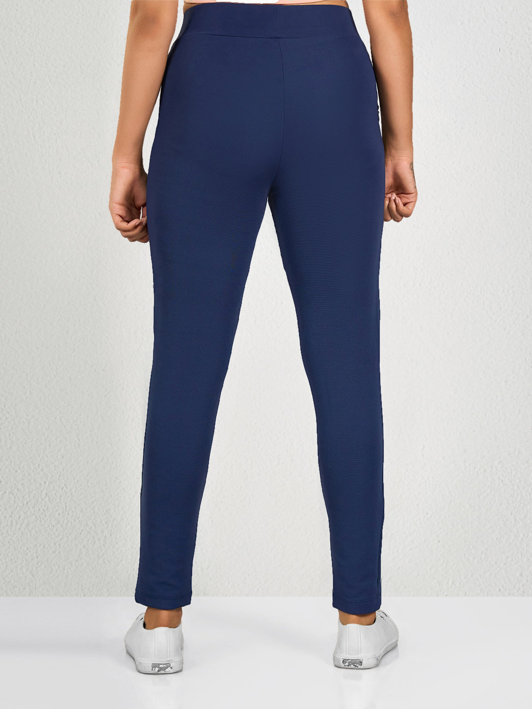 Blue Solid Yoga Pant