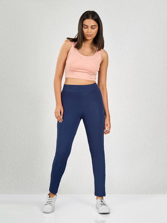 Rib Blue Solid NM Yoga Pants