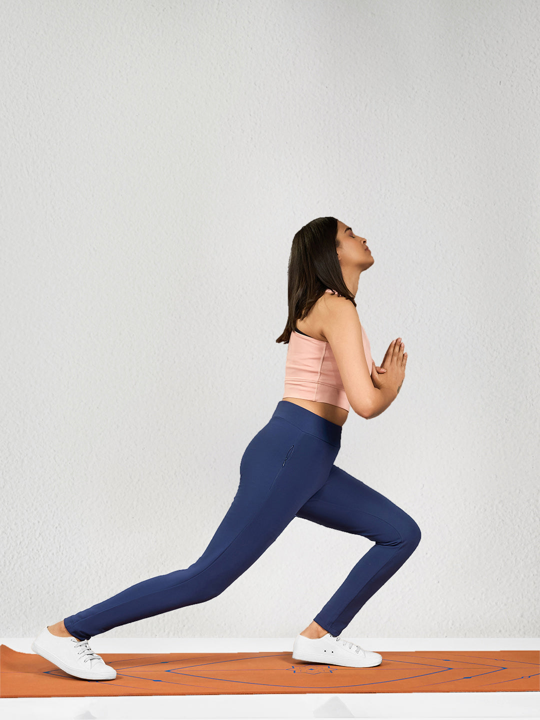 Blue Solid Yoga Pant