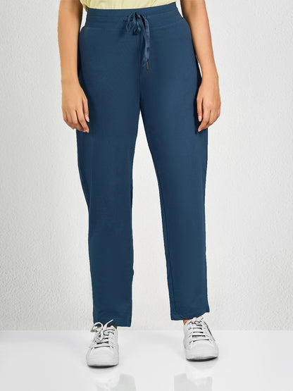 Blue Solid Track Pant