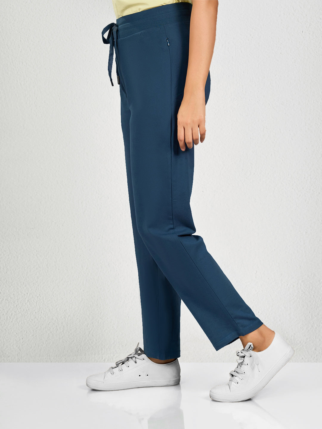 Blue Solid Track Pant