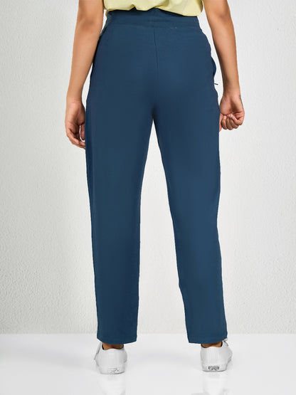 Blue Solid Track Pant