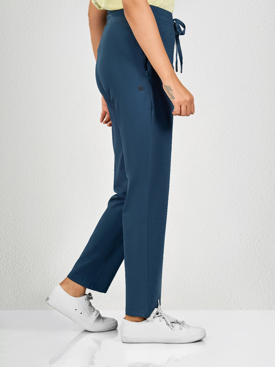 Blue Solid Track Pant