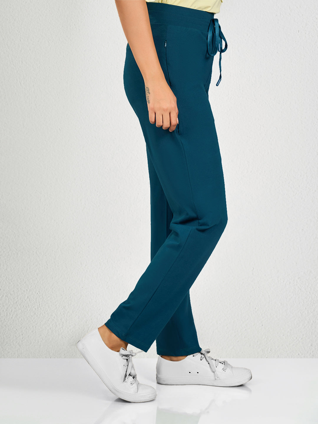 Blue Solid Track Pant