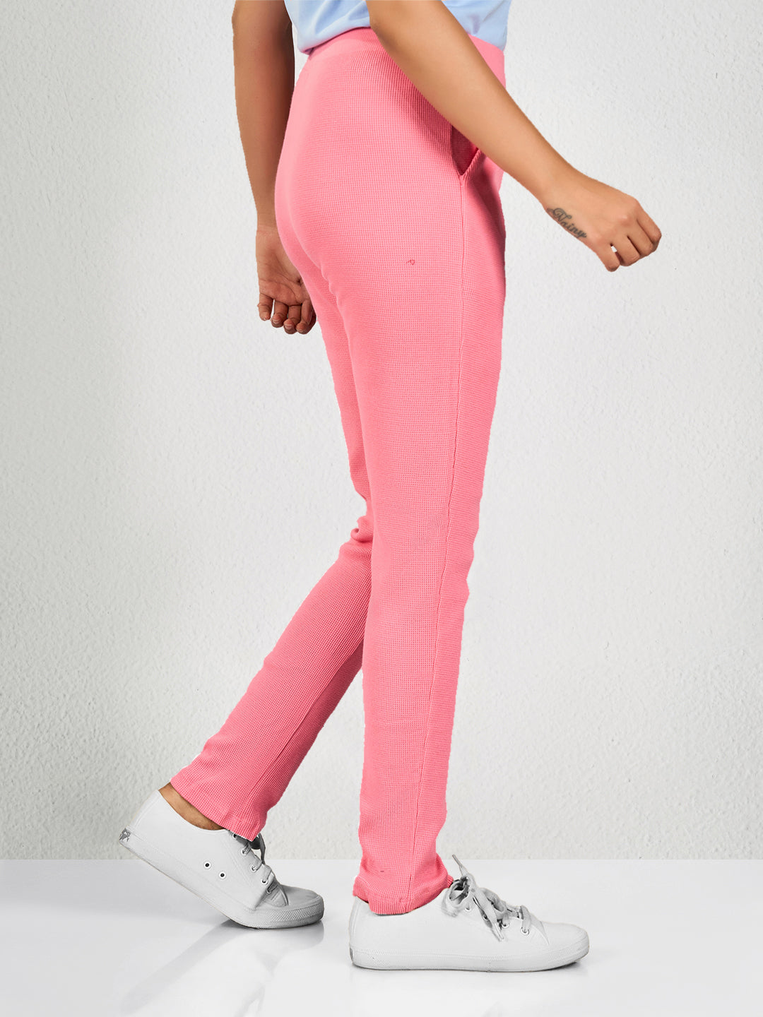 Pink Solid Track Pant