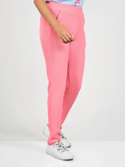 Pink Solid Track Pant