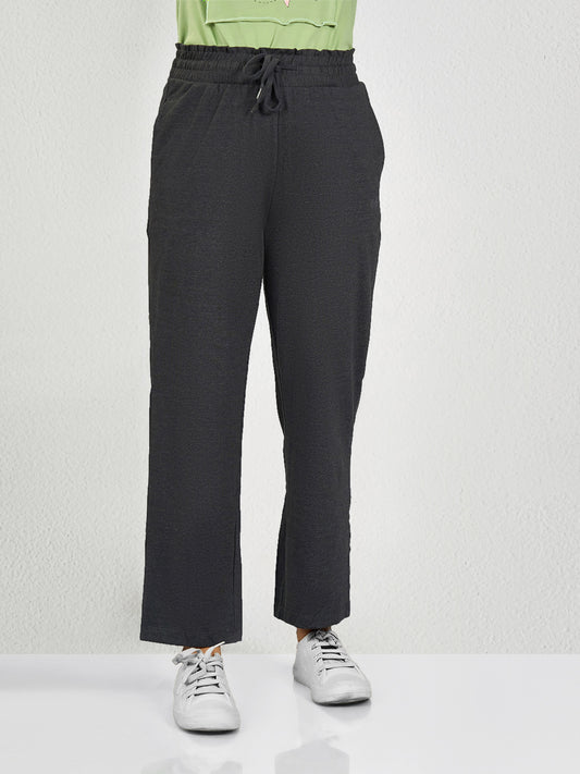 Dark Grey Solid Track Pant