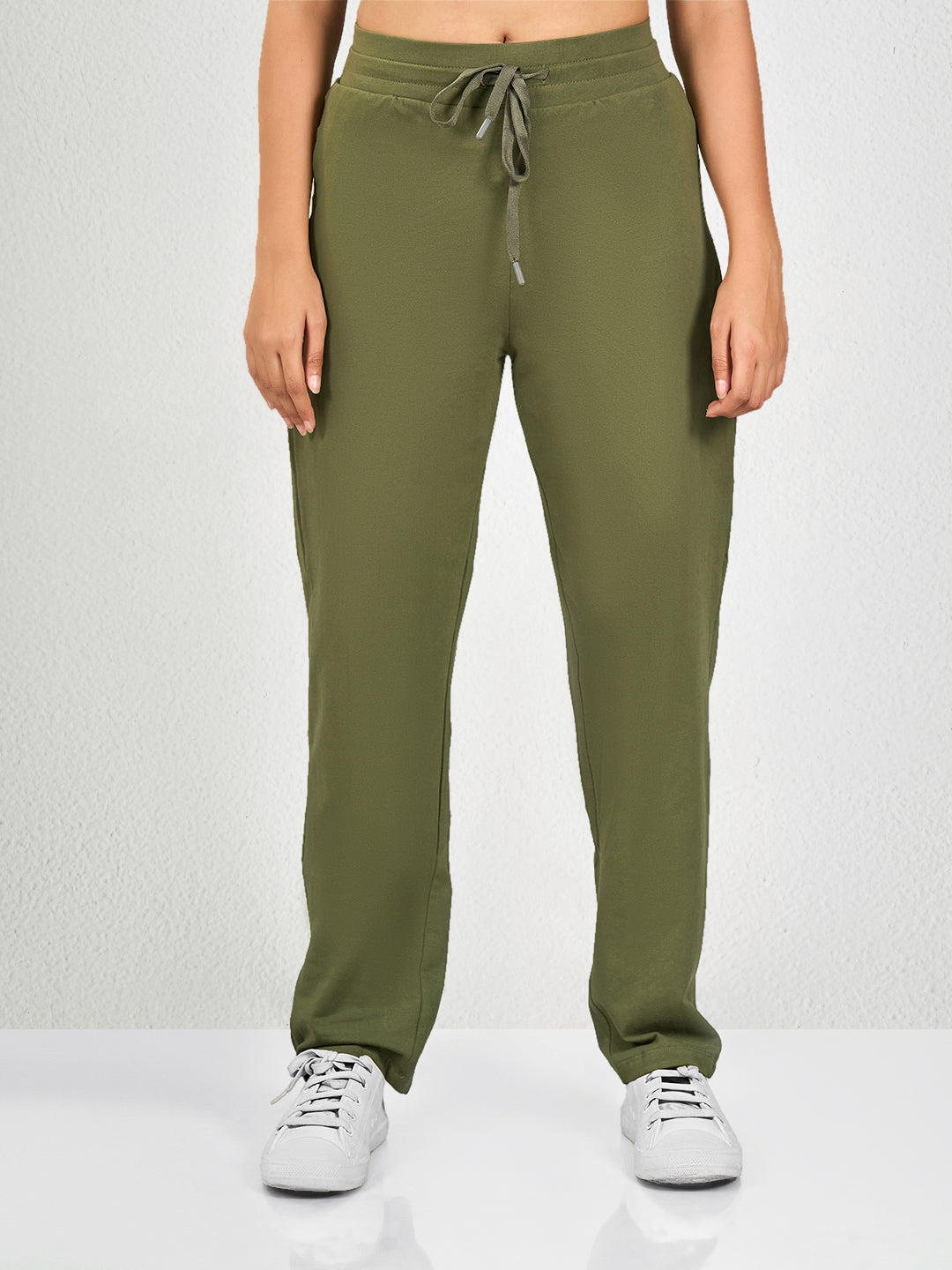 Green Solid Track Pant