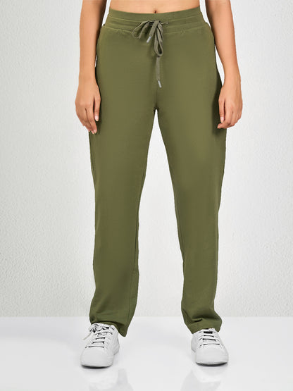 Green Solid Track Pant