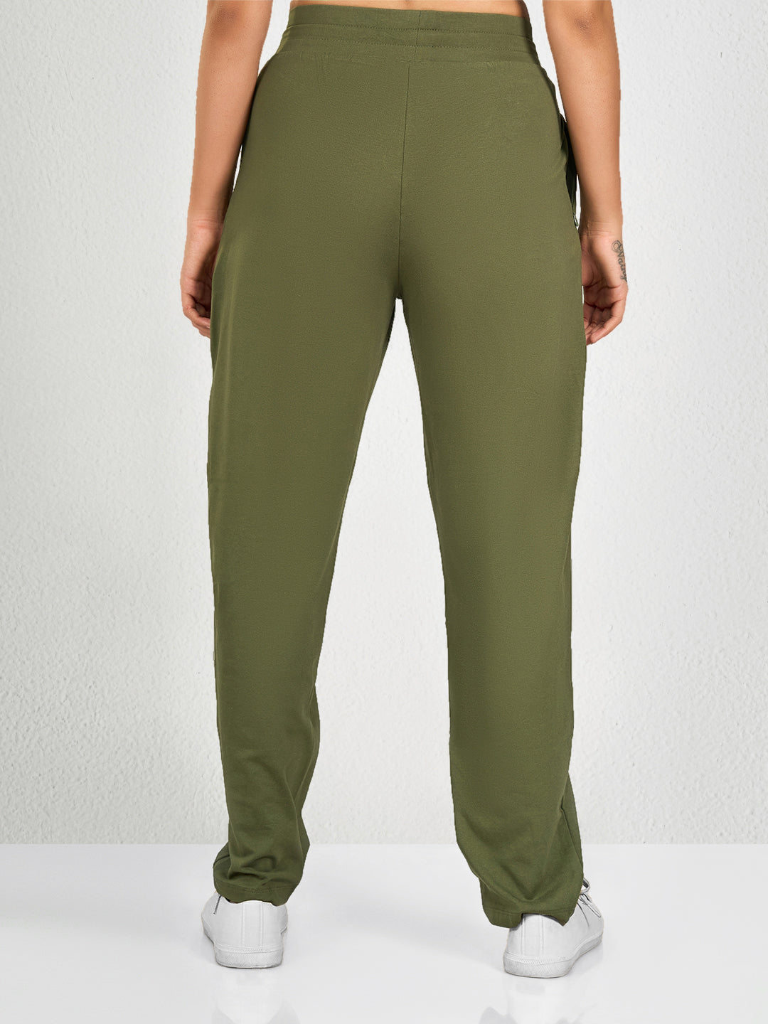 Green Solid Track Pant