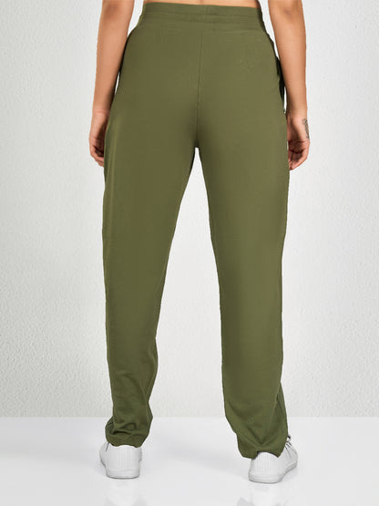 Green Solid Track Pant