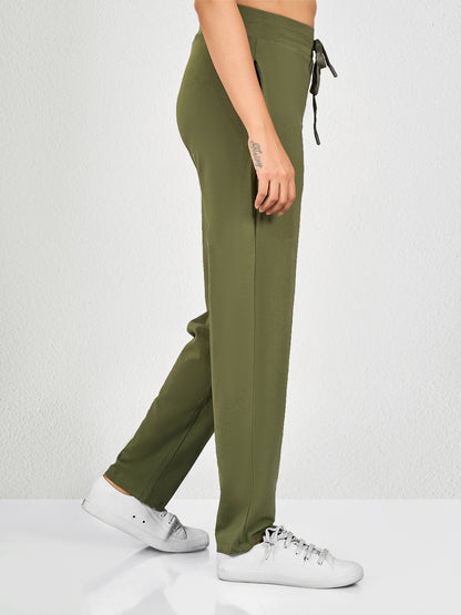 Green Solid Track Pant