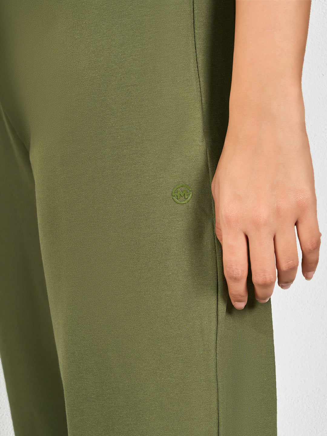 Green Solid Track Pant