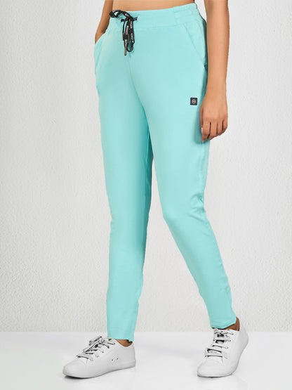 Sky Blue Solid Track Pant