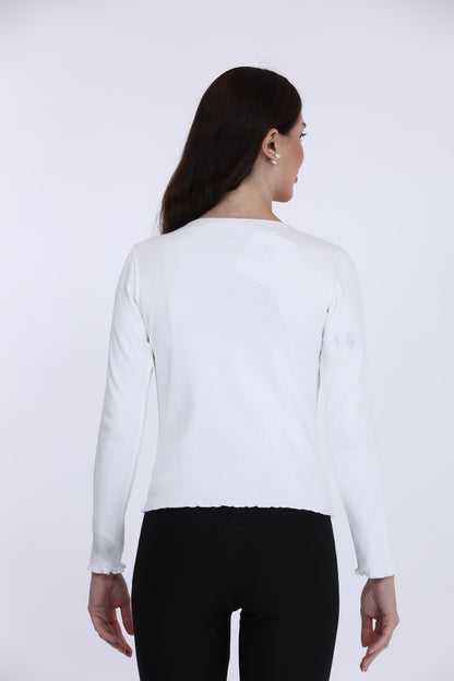 White Full Sleeve T-Shirt