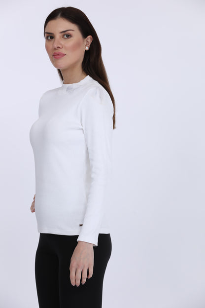 White High Neck T-Shirt