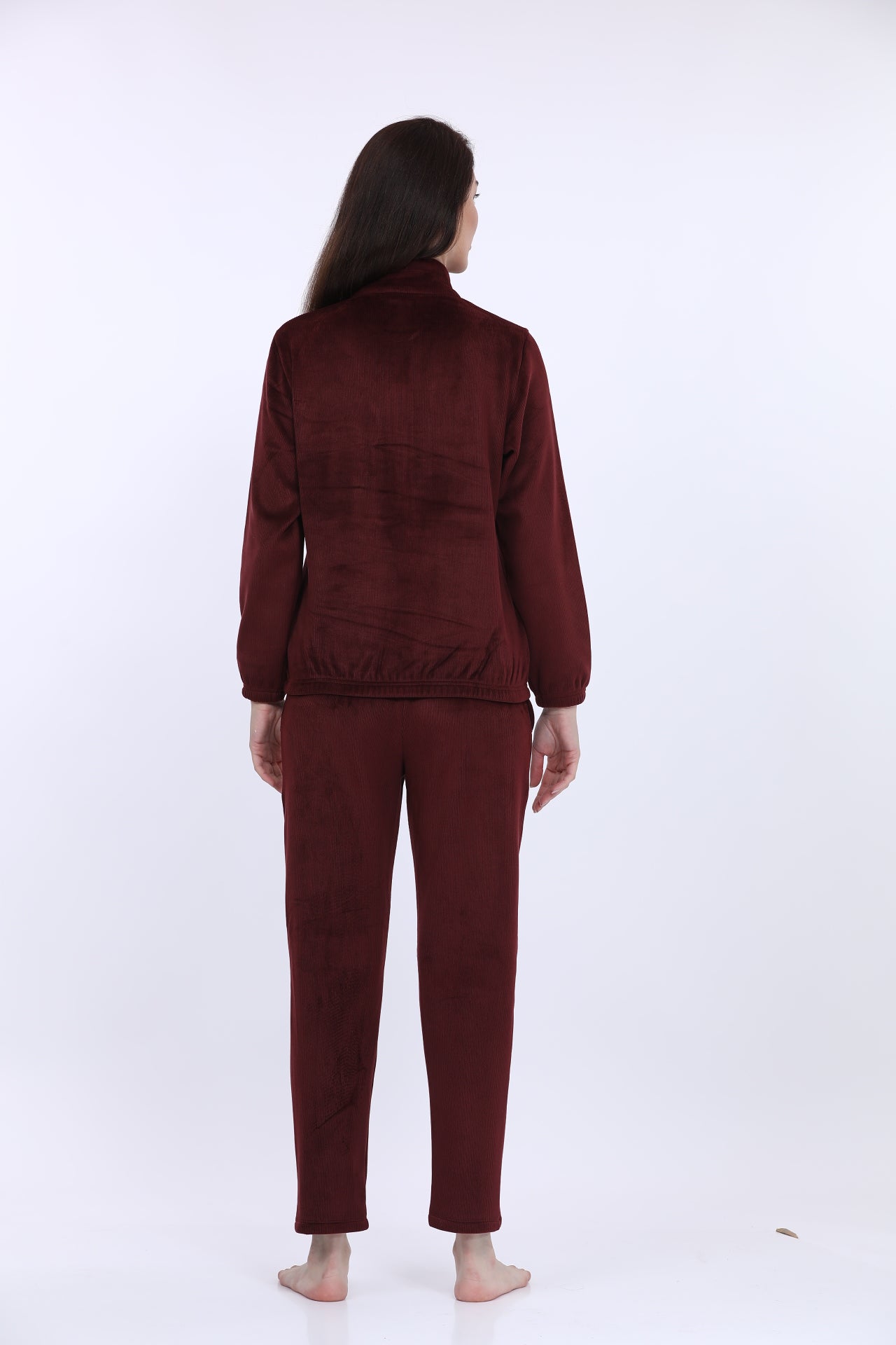 Bonded Corduroy Wine Track Suit