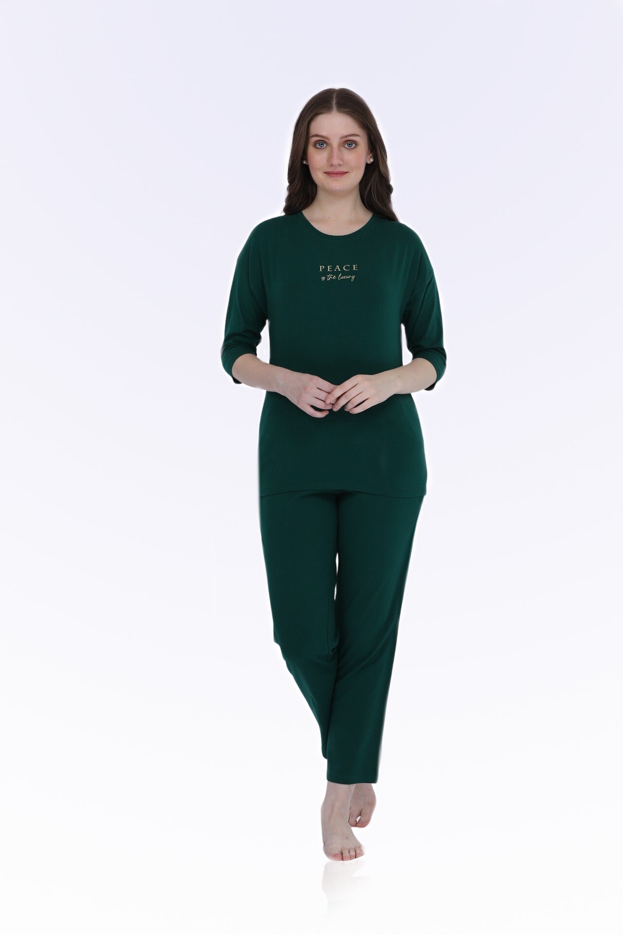 Cotton Spandex Green Fashion Co-ords Set