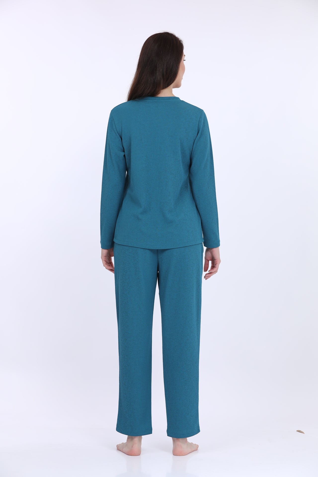 Crepe Teal Blue Pyjama Set