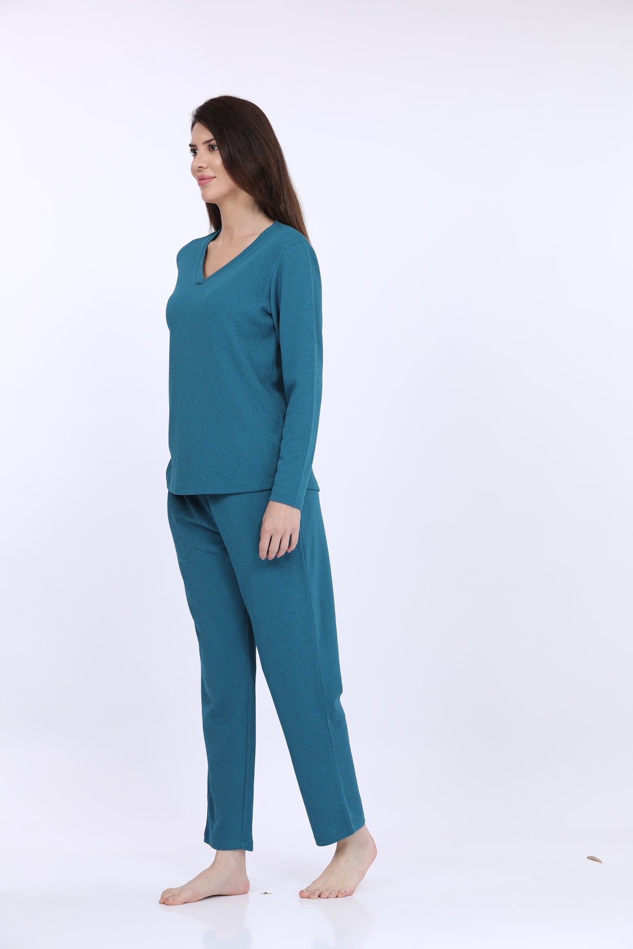 Crepe Teal Blue Pyjama Set